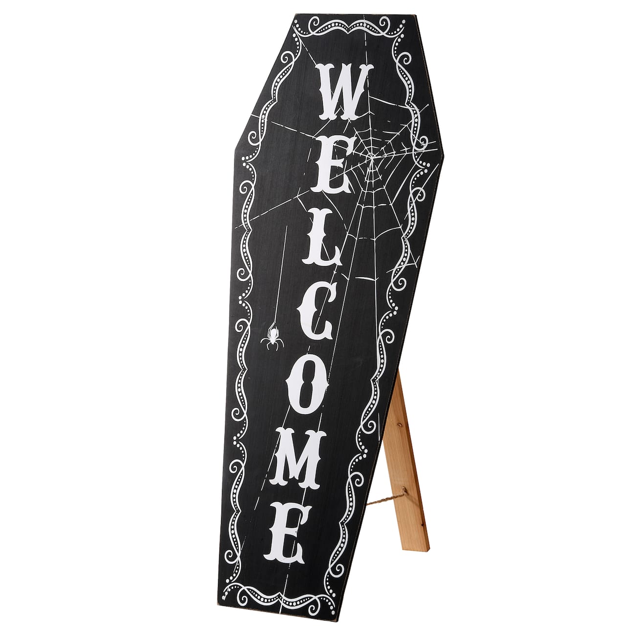28" Halloween Welcome Standup Coffin Sign